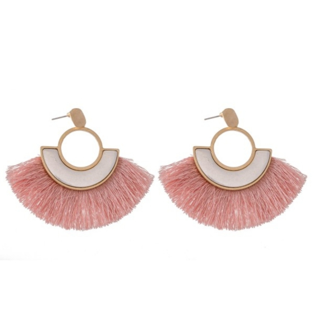 Pink Tassel Earrings